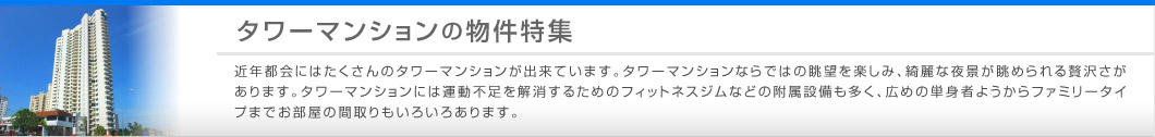 タワーマンションの物件特集