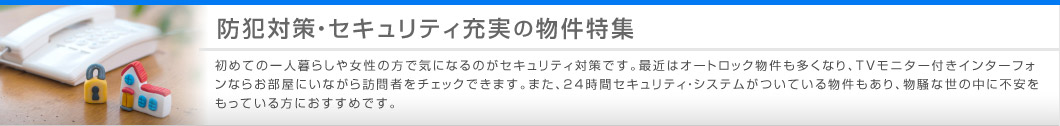 防犯対策・セキュリティ充実の物件特集