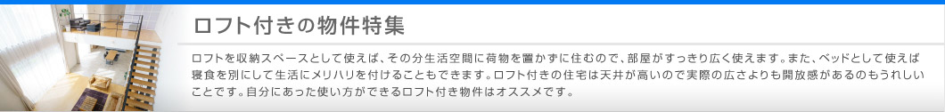 ロフト付きの物件特集